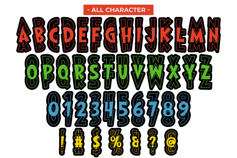 Stackeds Font preview 2