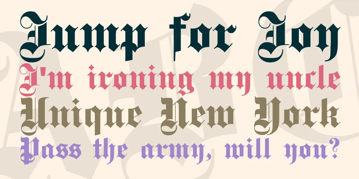 Steelplate Textura Font preview 2