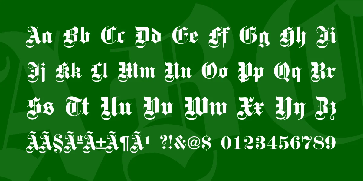 Steelplate Textura Font preview 4