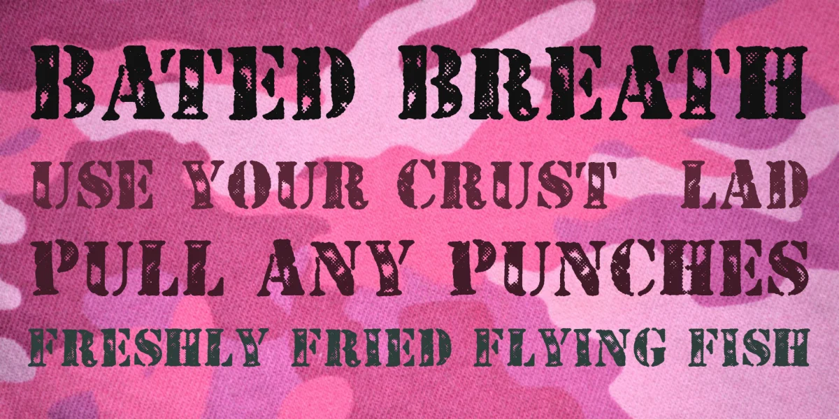 STENCILED PERSONAL USE Font preview 3