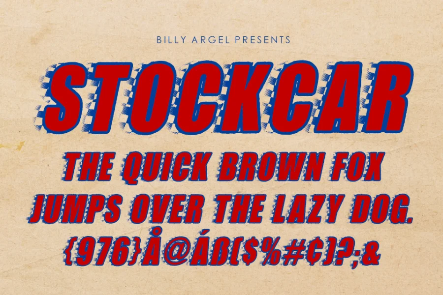 STOCKCAR PERSONAL USE Font preview 8