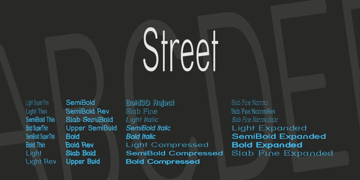 Street Font Family