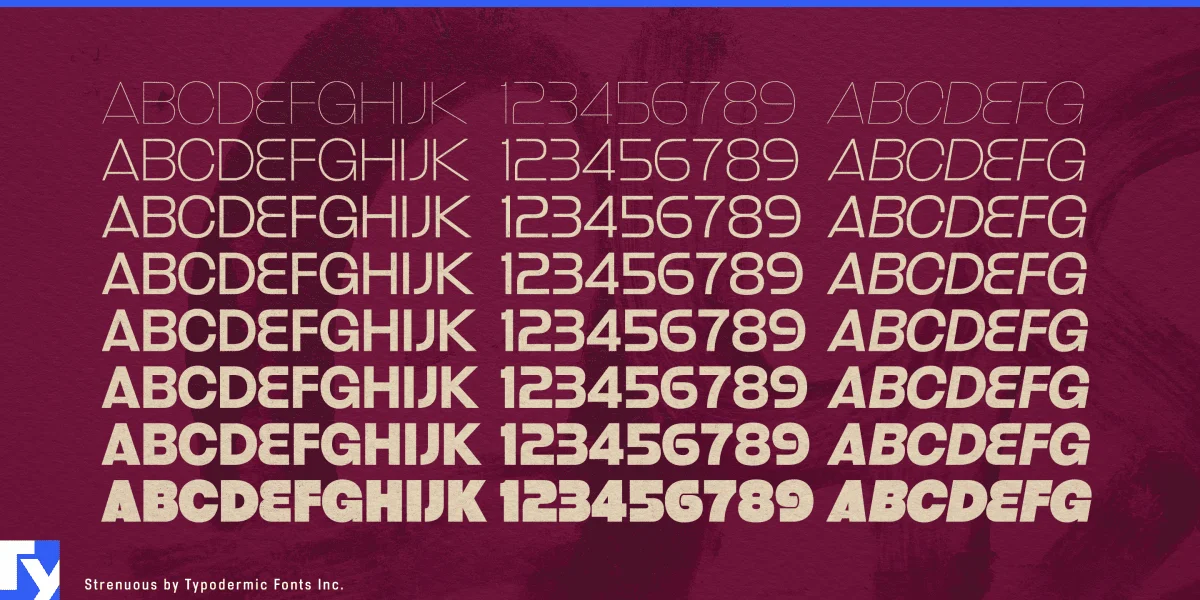 Strenuous Font Family preview 2