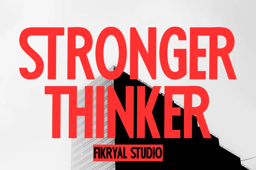 Stronger Thinker – Condensed Ligature Font preview 2