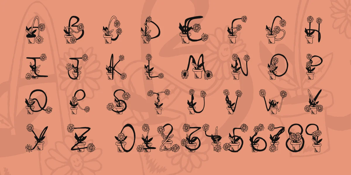 Sunflowers Font preview 3