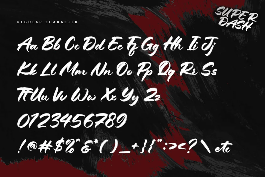 Super Dash-Personal use Font preview 8