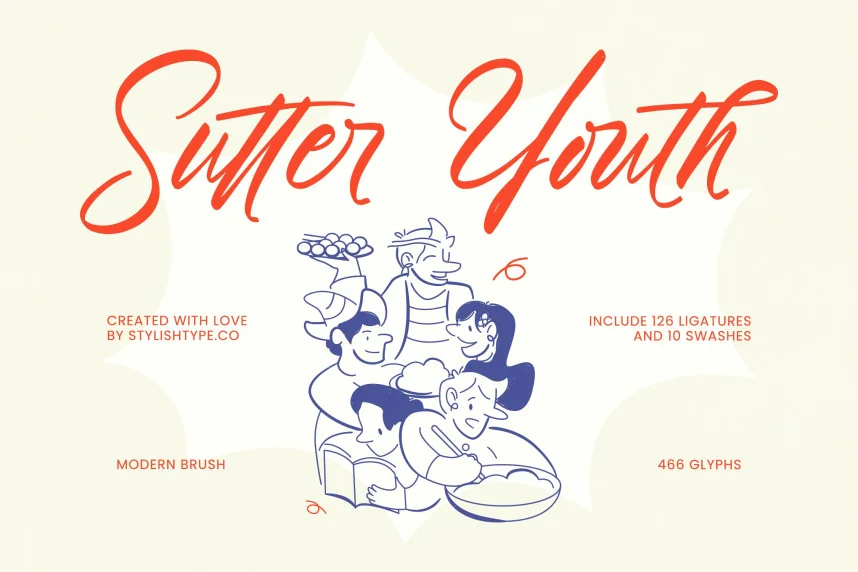 Sutter Youth – Modern Brush Font