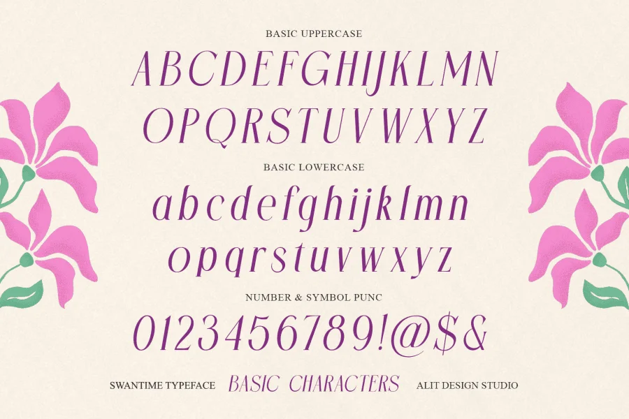 Swantime Font preview 5