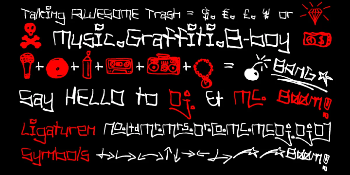 Tag Hand Graffiti Trash Font Family preview 2