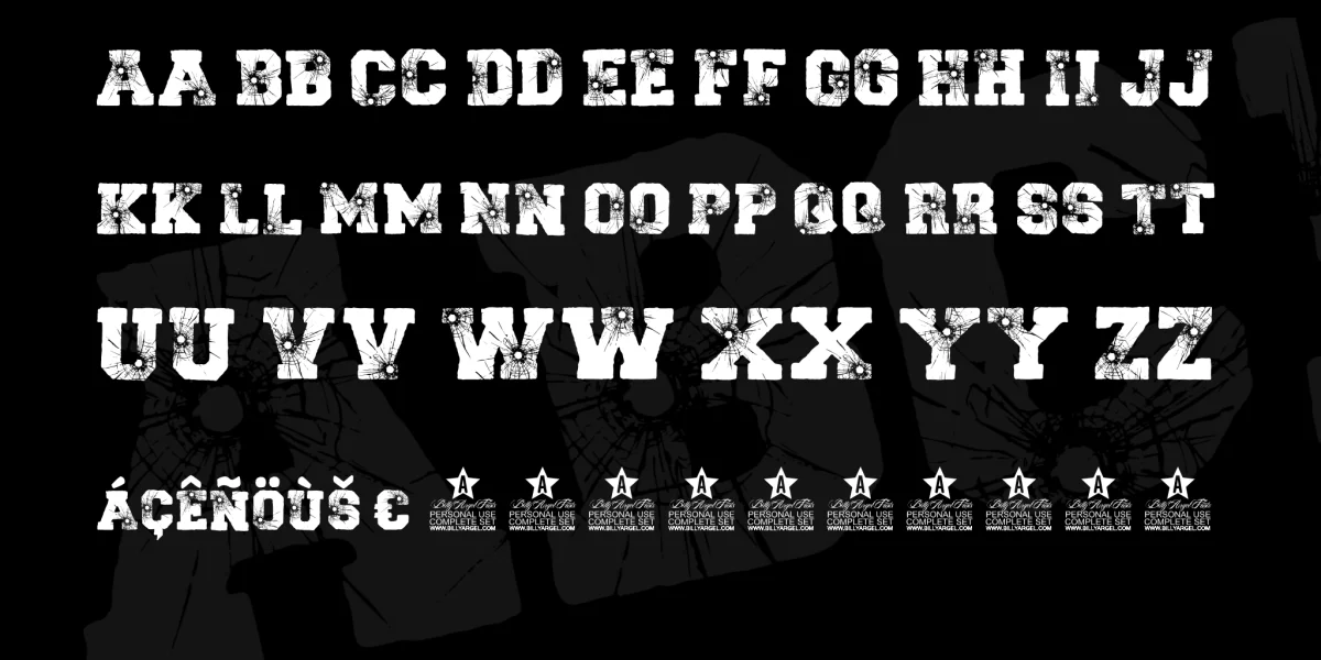 TAKE A SHOT PERSONAL USE Font preview 2