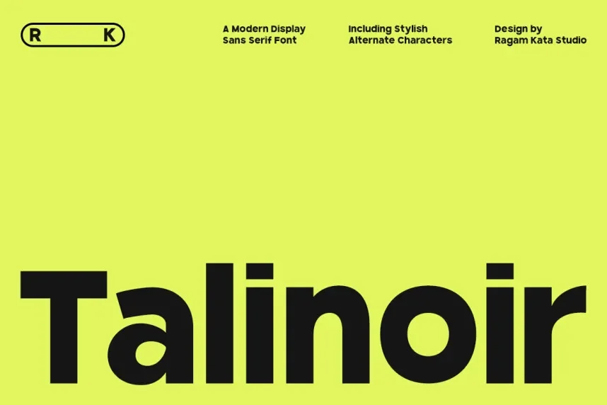 Talinoir Font preview 2