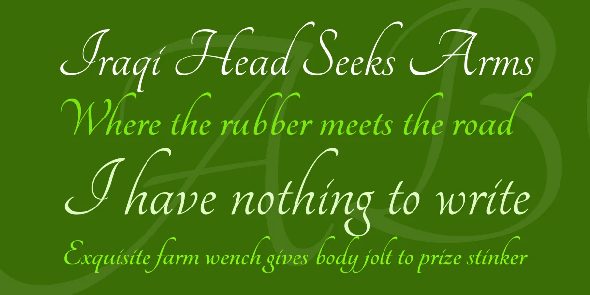 Tangerine Font Family preview 2