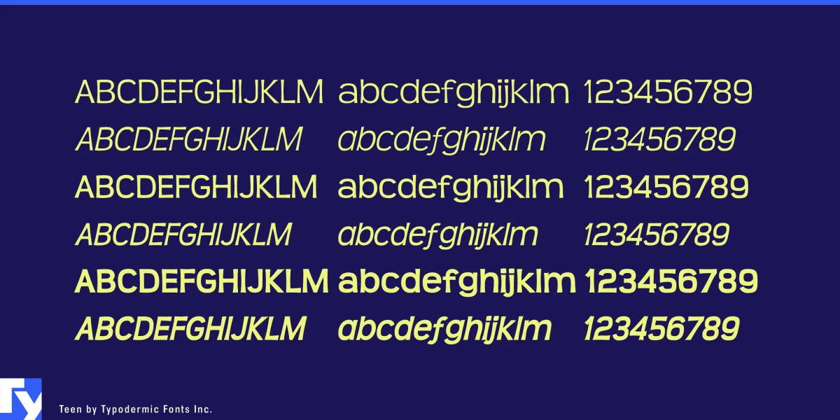 Teen Font Family preview 6