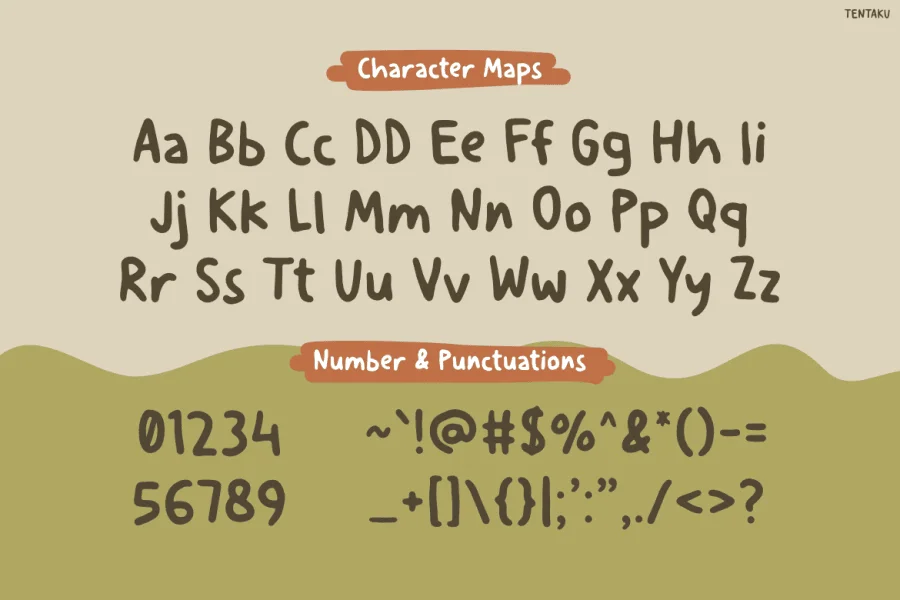 Tentaku Font preview 2