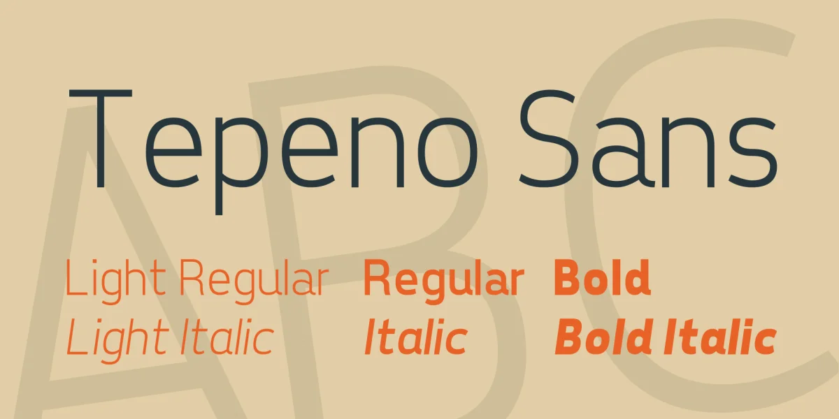 Tepeno Sans Font Family preview 2