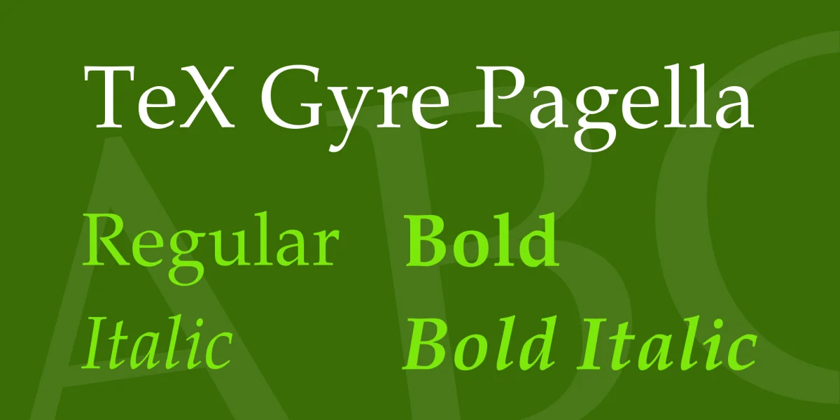 TeX Gyre Pagella Font Family