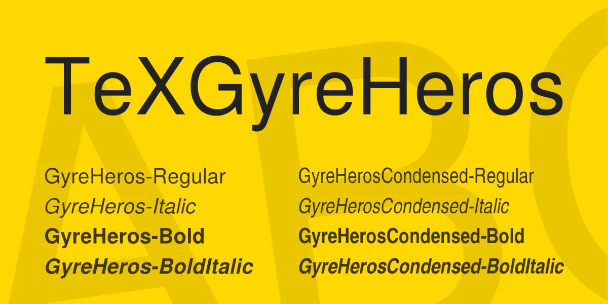 TeXGyreHeros Font Family