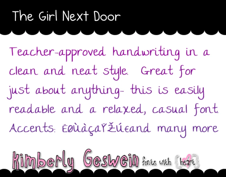 The Girl Next Door Font