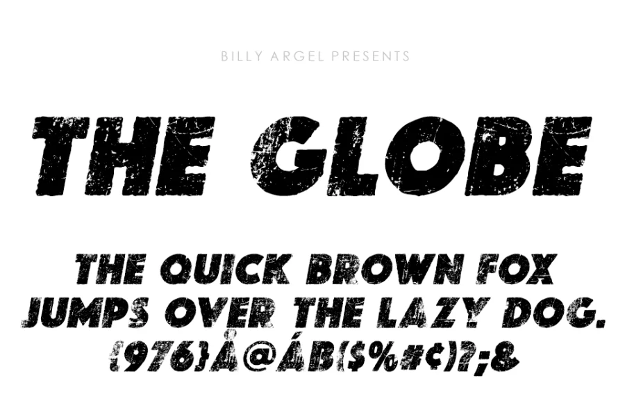 THE GLOBE PERSONAL USE Font preview 2