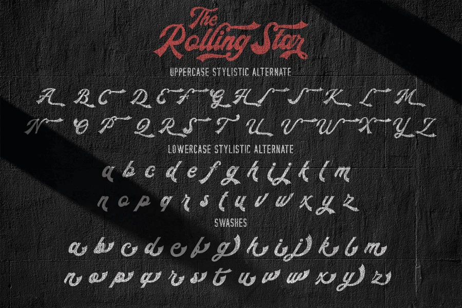 The Rollingstar Font preview 2
