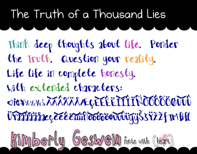 The Truth of a Thousand Lies Font