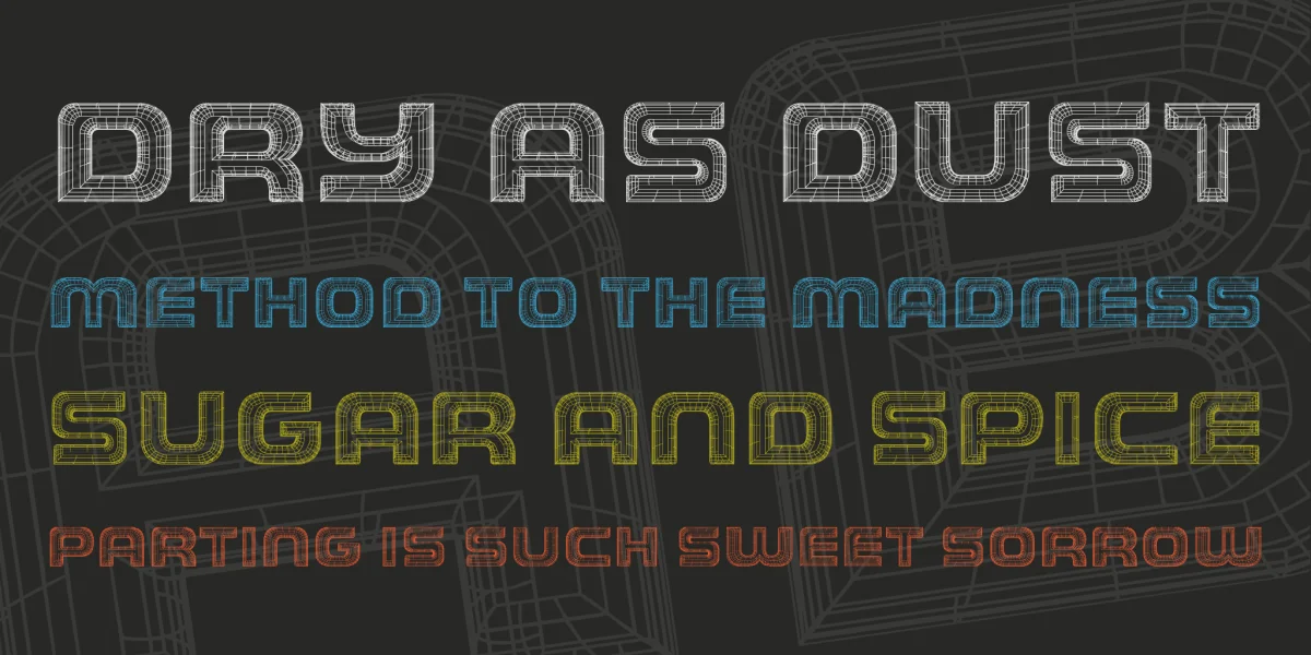 THE WIREFRAME Demo Font preview 2