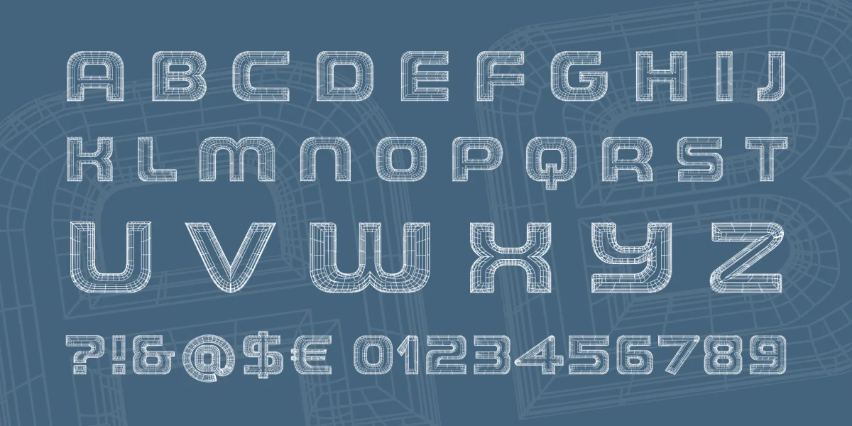 THE WIREFRAME Demo Font preview 3