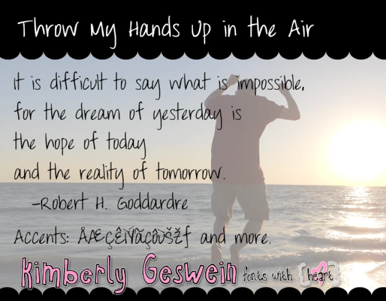 Throw My Hands Up in the Air Font Family