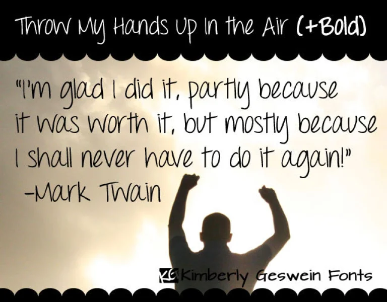 Throw My Hands Up in the Air Font Family preview 2