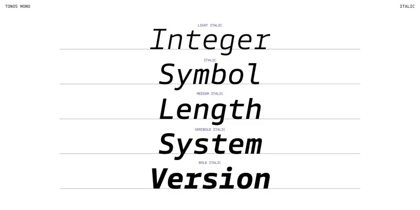 Tonos Mono Font Family preview 4