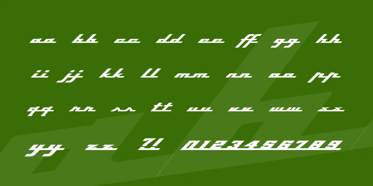 Top Speed Font Family preview 2