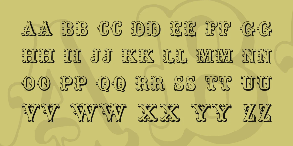 Toskanische Egyptienne Initialen Font preview 2