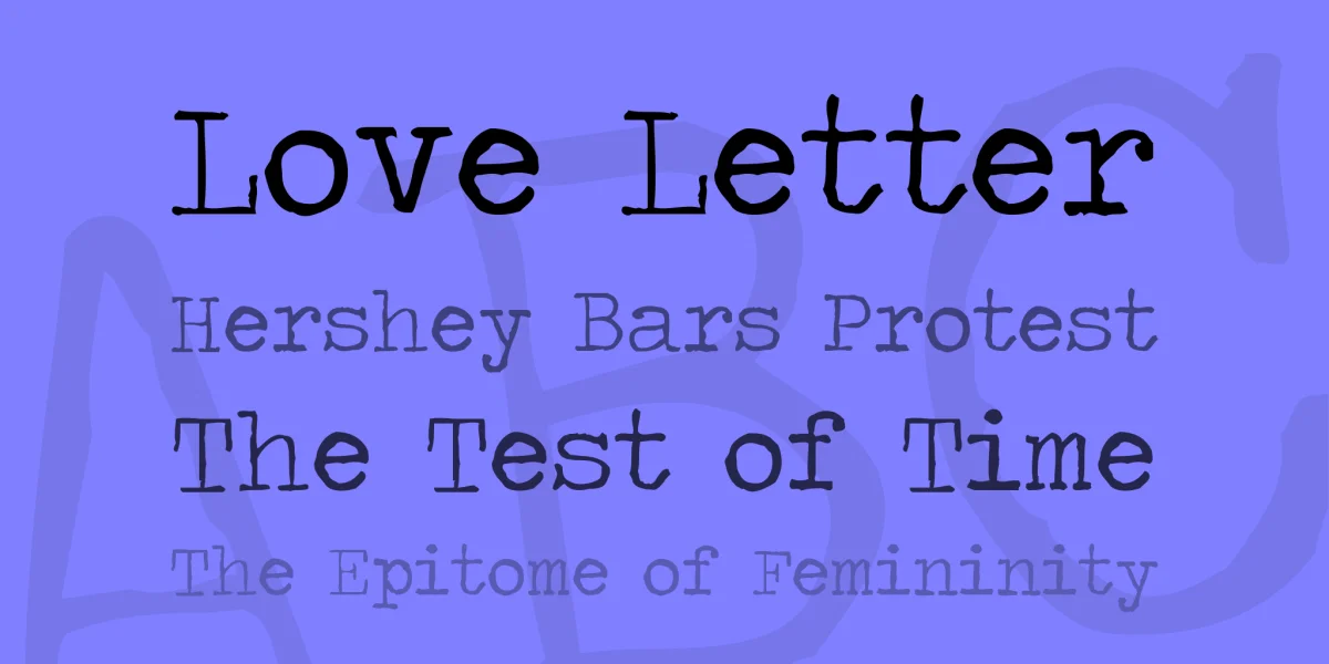 Traveling _Typewriter Font preview 2