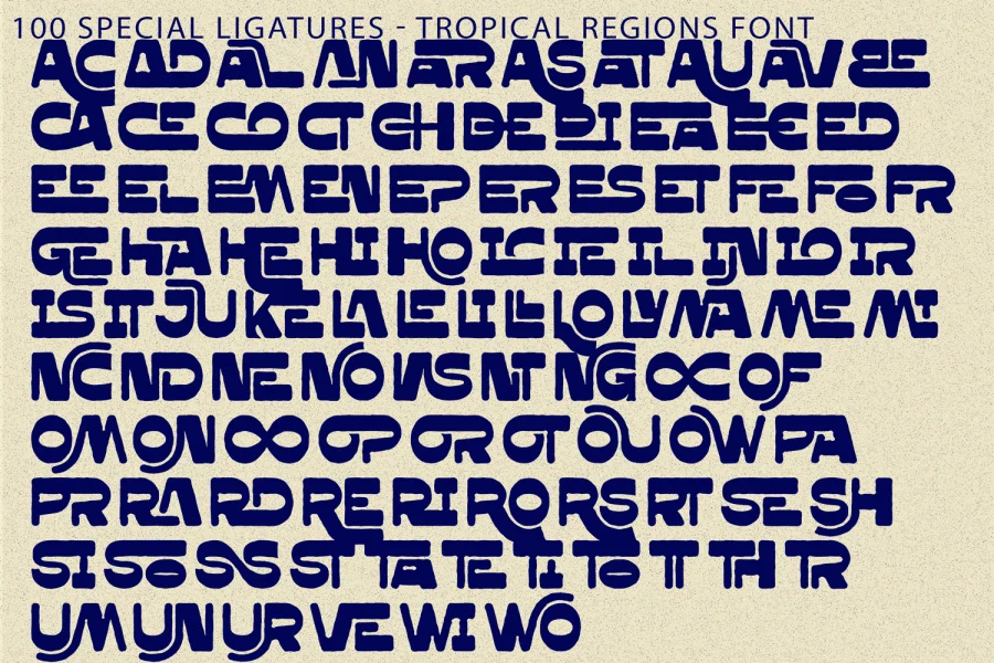 TROPICAL REGIONS DEMO Font preview 8