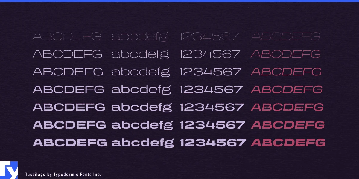 Tussilago Font Family preview 2