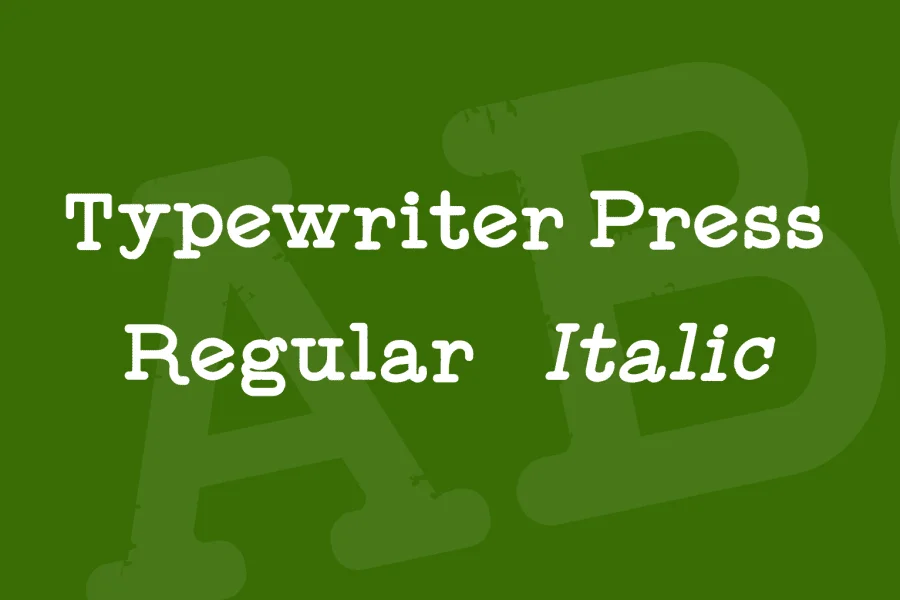 Typewriter Press Font Family preview 2