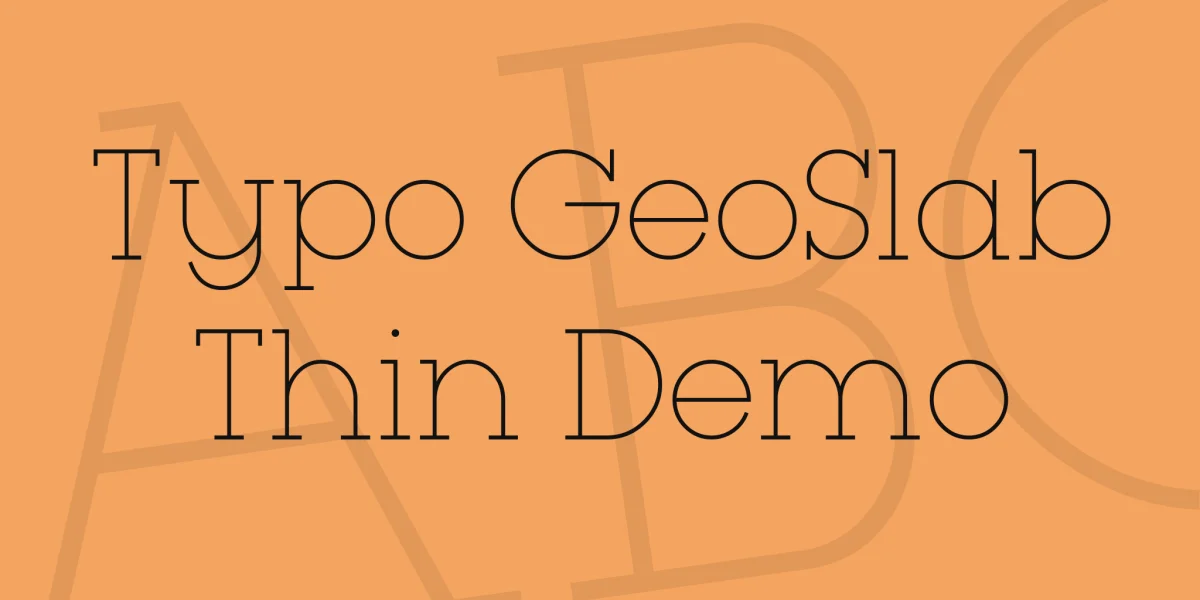 Typo GeoSlab Thin Demo Font preview 6