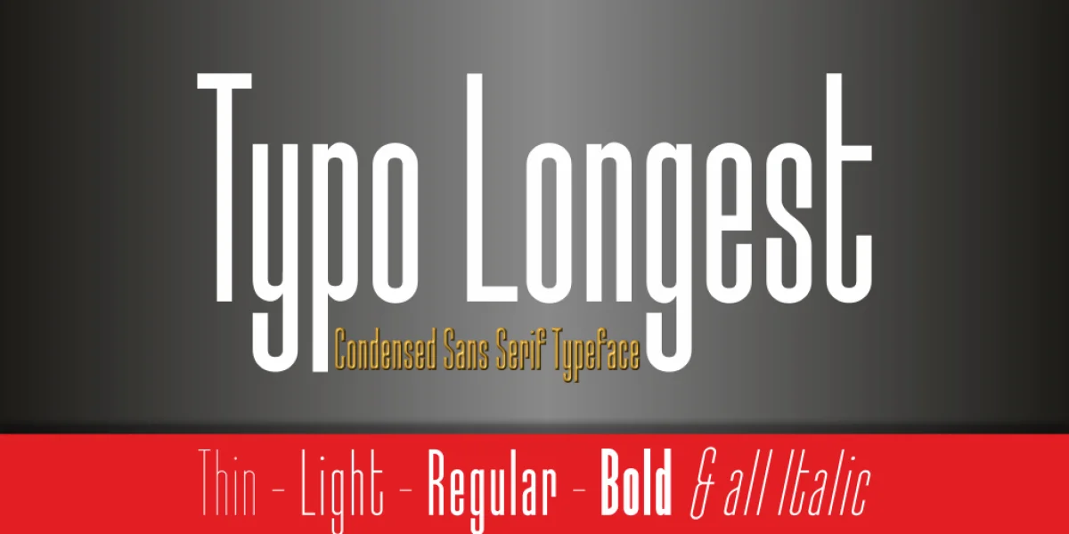 Typo-Longest Font Family