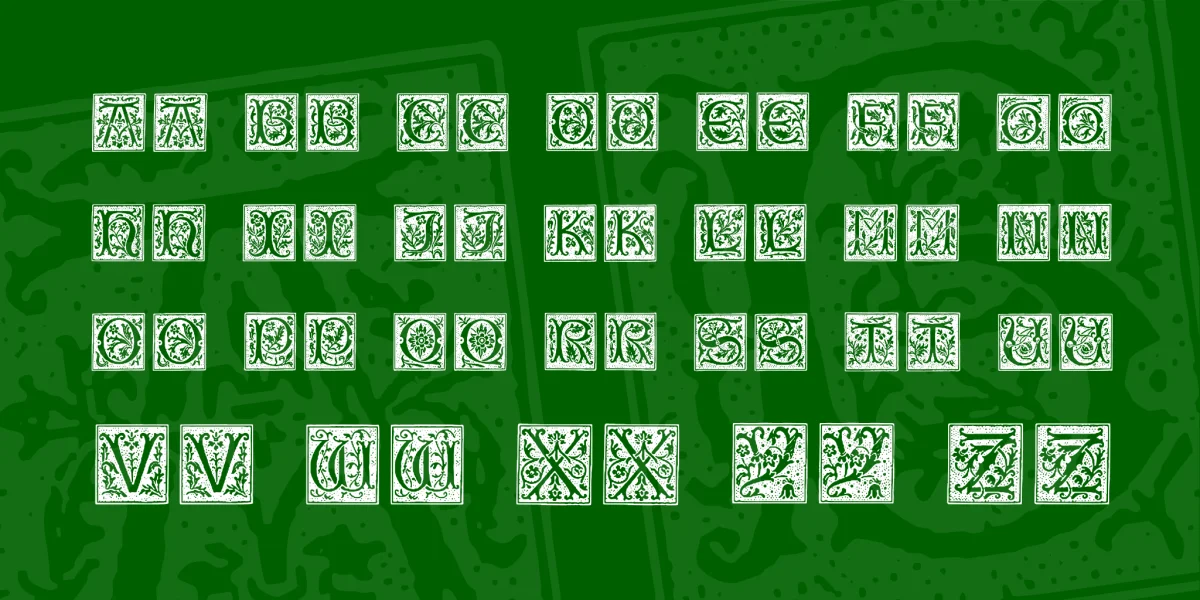 Typographer Woodcut Initials One Font preview 2