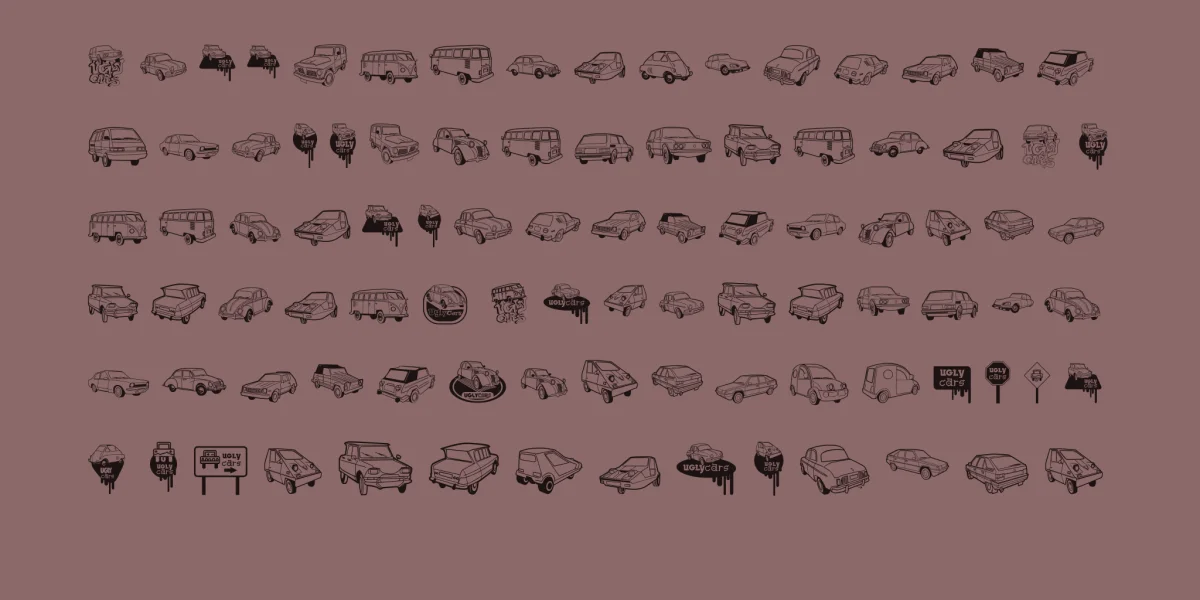 Ugly Cars Font preview 2