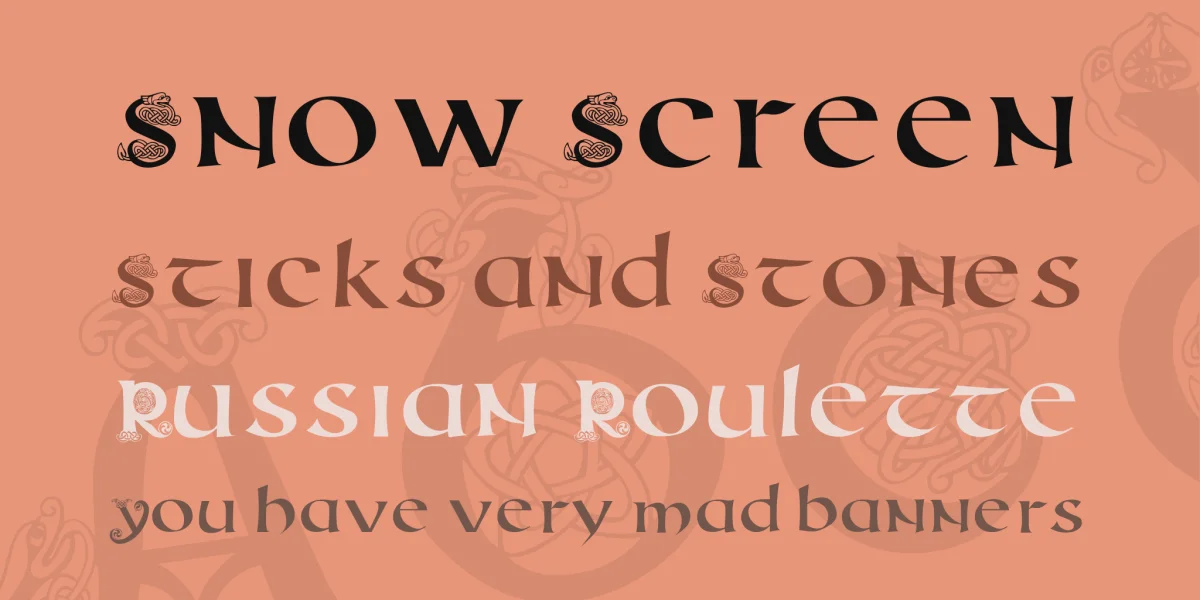Uncial Animals Font preview 2