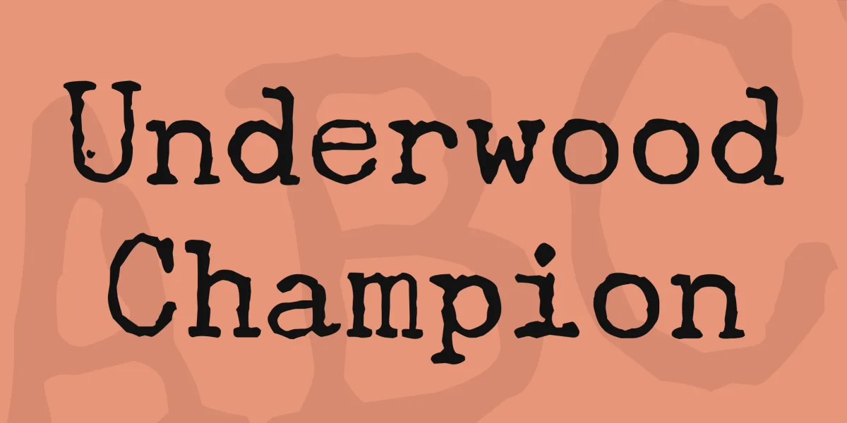 Underwood Champion Font preview 2