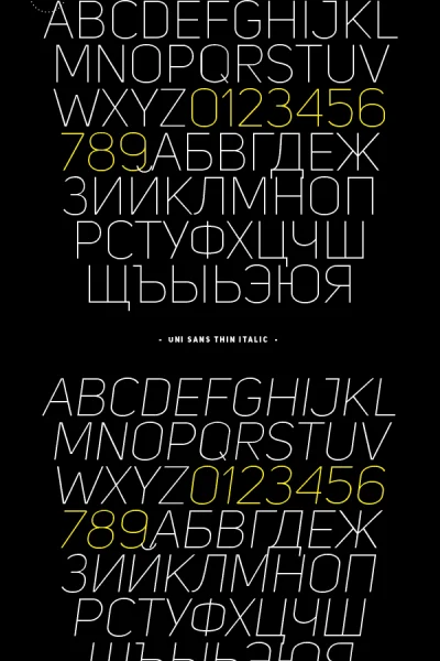Uni Sans Font Family preview 11