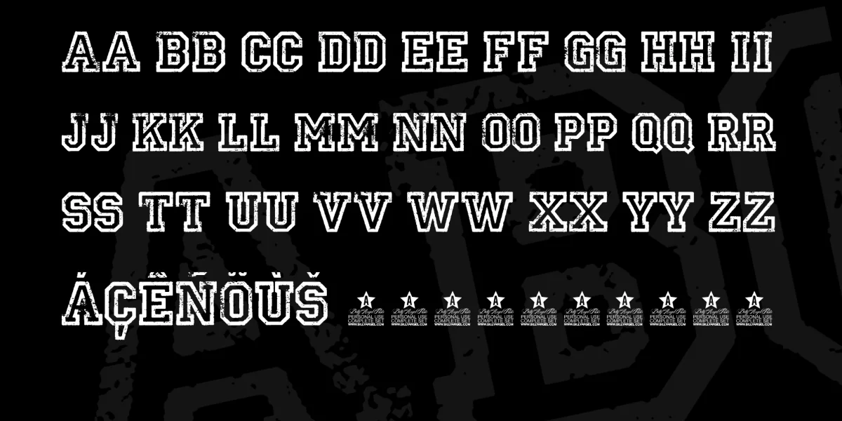 UNIVERSIDAD PERSONAL USE Font preview 2