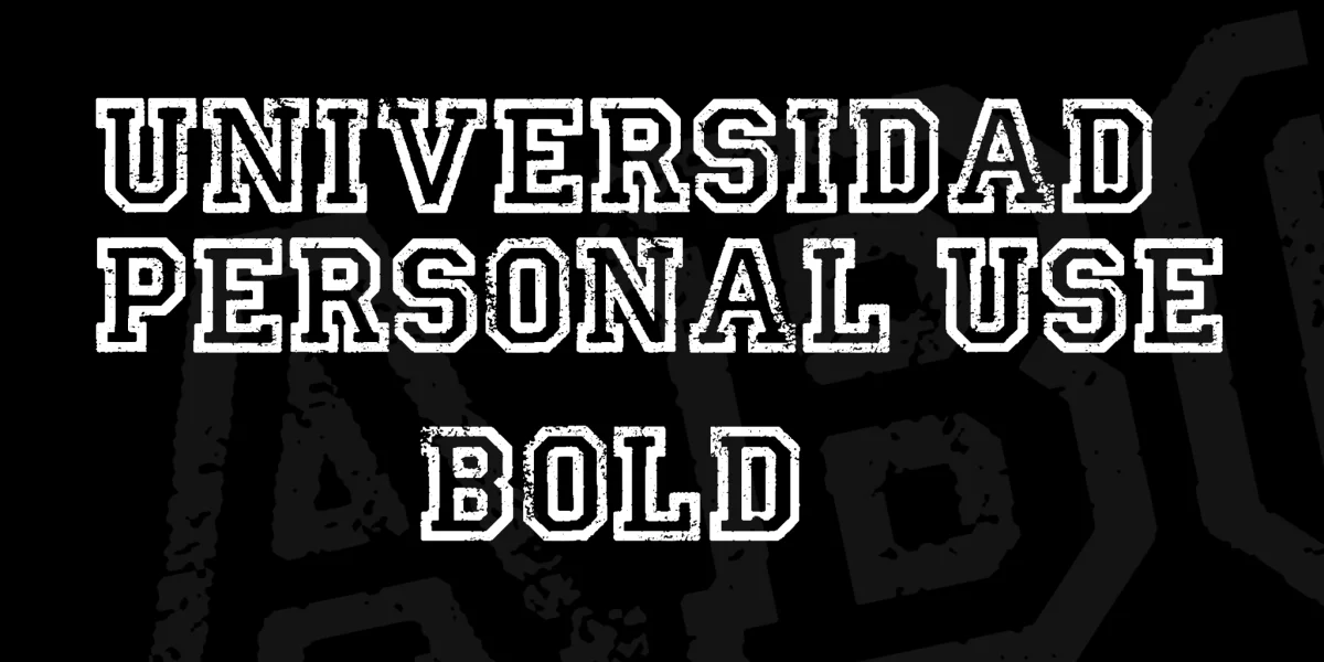 UNIVERSIDAD PERSONAL USE Font preview 4