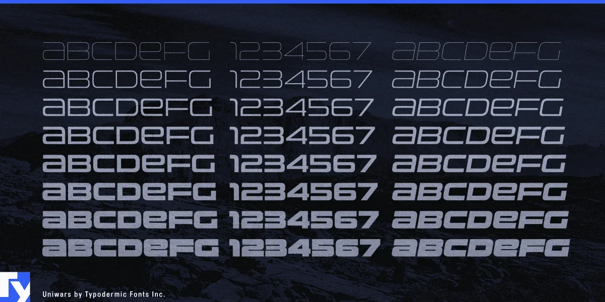 Uniwars Font Family preview 3