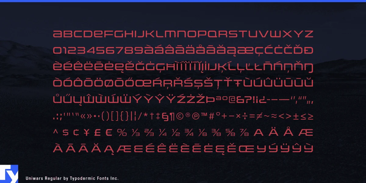 Uniwars Font Family preview 4