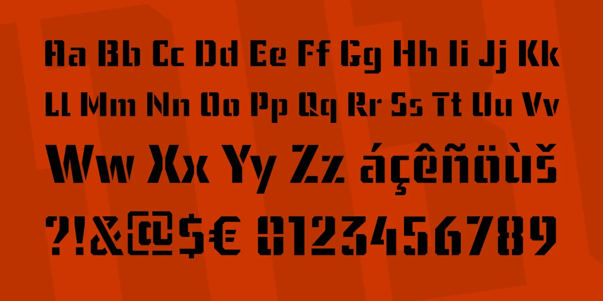 USSR STENCIL Font preview 4