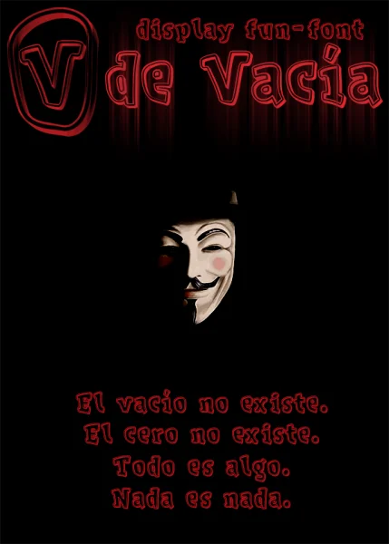 V de vacía Font