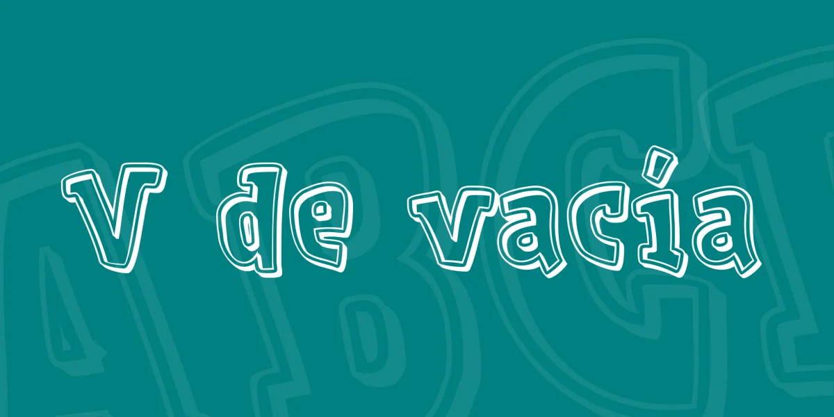 V de vacía Font preview 2